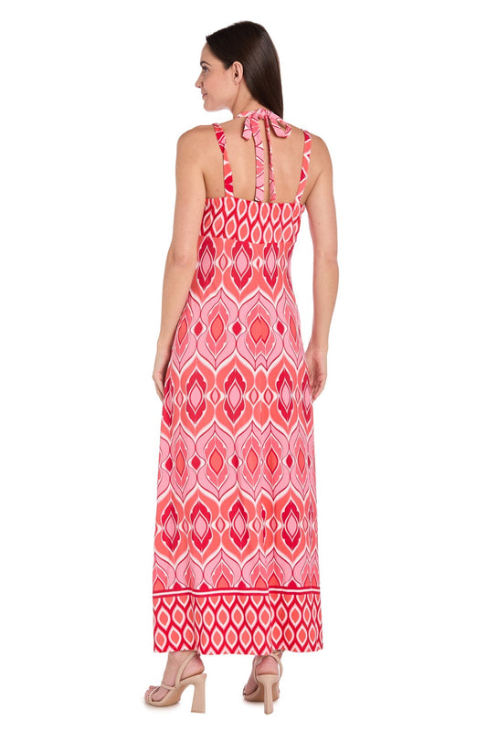 Printed Jersey Maxi Dress with Twist Halter