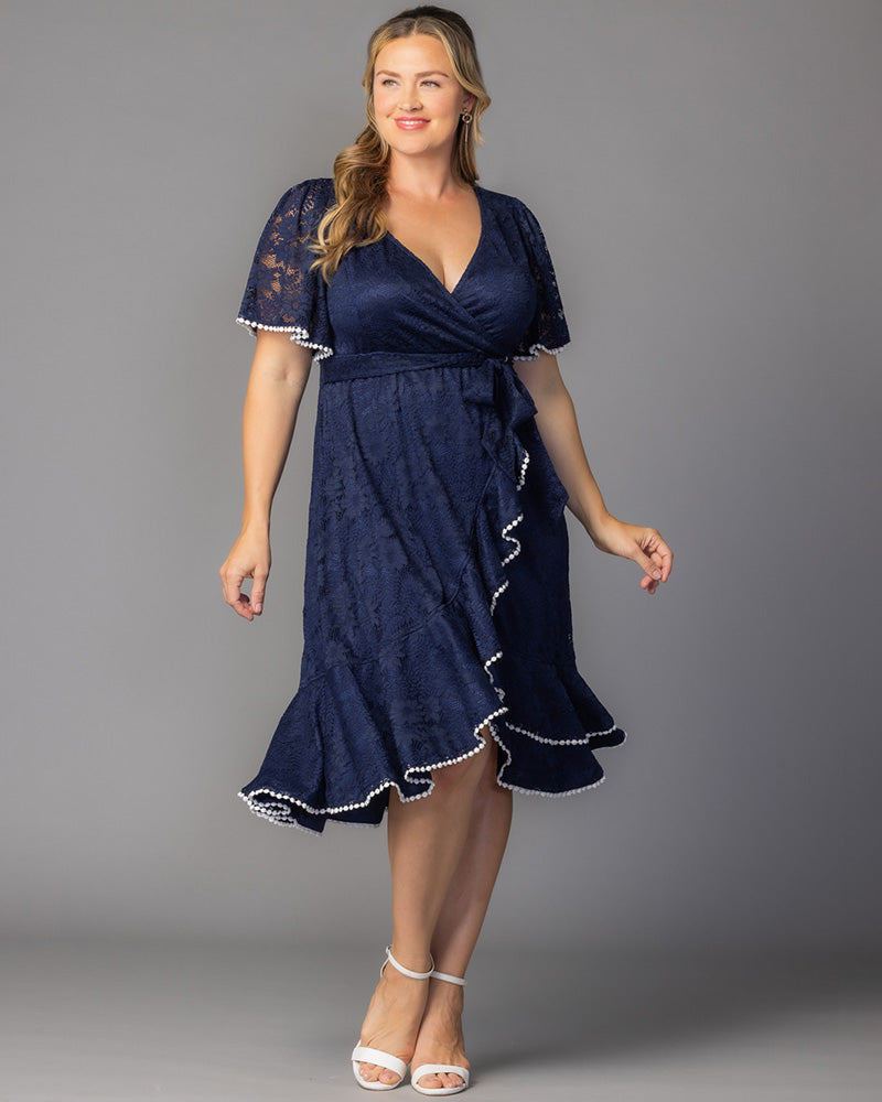 Palermo Lace Faux Wrap Dress - Plus