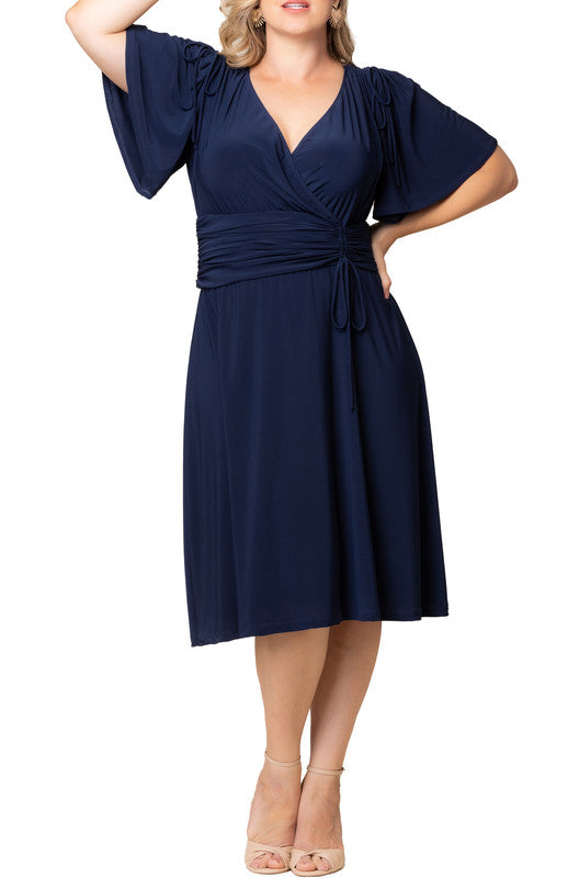 Jemma Ruched Tie Dress - Plus