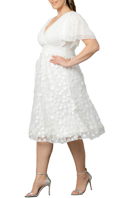 Pretty Petals Mesh Cocktail Dress - Plus