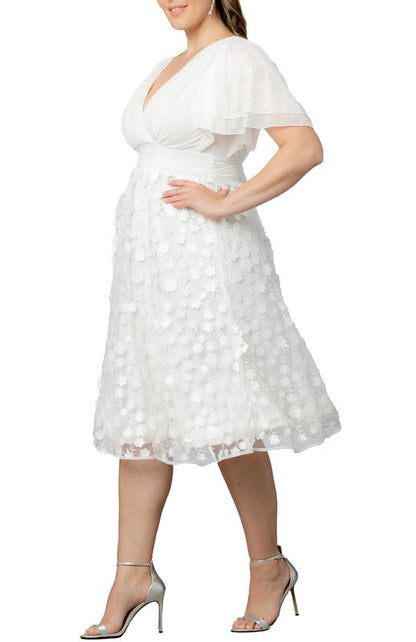 Pretty Petals Mesh Cocktail Dress - Plus