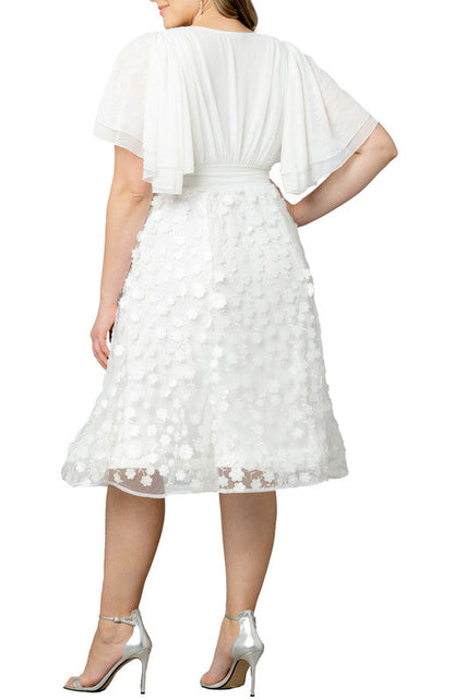Pretty Petals Mesh Cocktail Dress - Plus