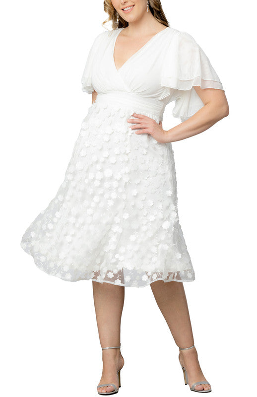 Pretty Petals Mesh Cocktail Dress - Plus