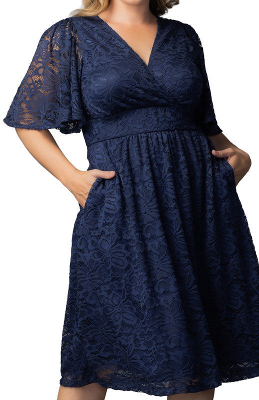Fable Lace Cocktail Dress - Nocturnal Navy - Plus