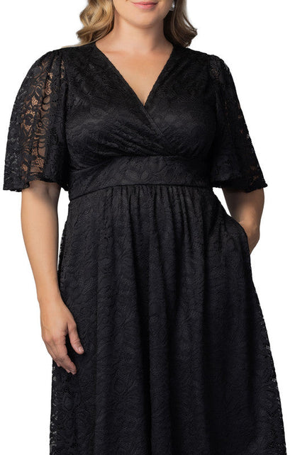 Fable Lace Cocktail Dress - Onyx - Plus
