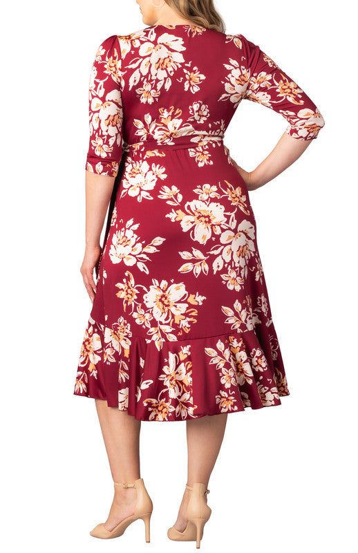Flirty Flounce Wrap Dress - Plus