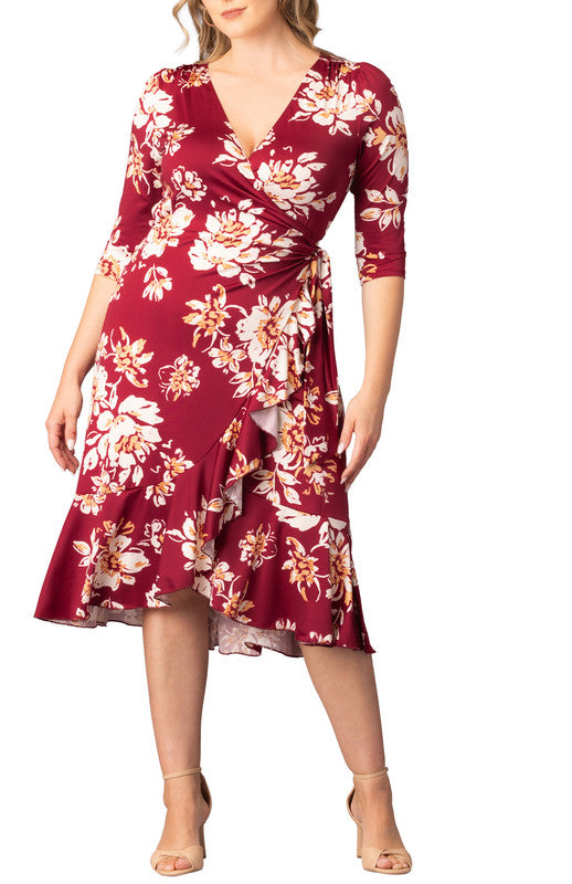 Flirty Flounce Wrap Dress - Plus