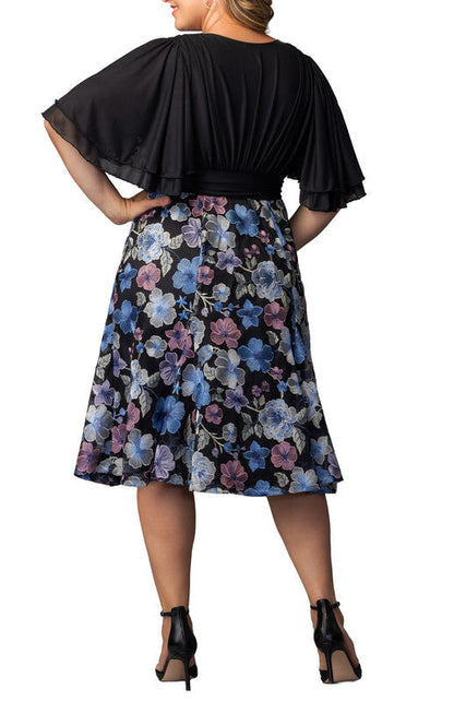 Lillian Embroidered Cocktail Dress - Floral Frolic - Plus