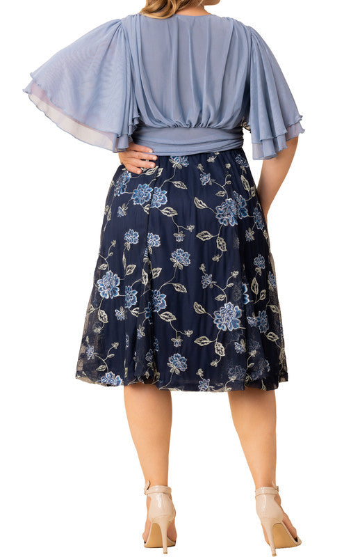Lillian Embroidered Cocktail Dress - Plus
