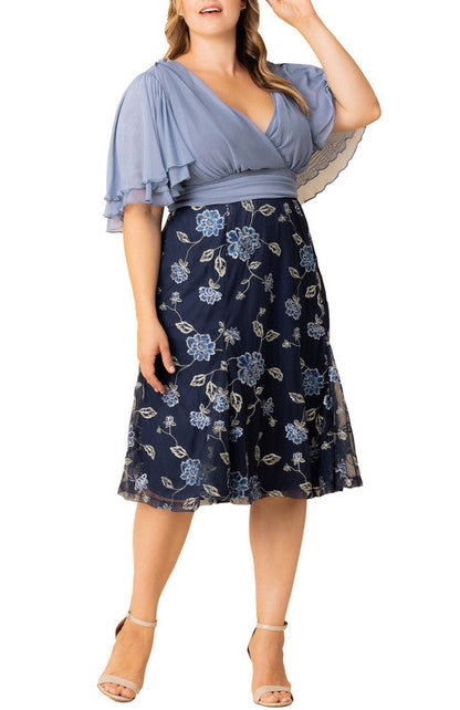 Lillian Embroidered Cocktail Dress - Plus