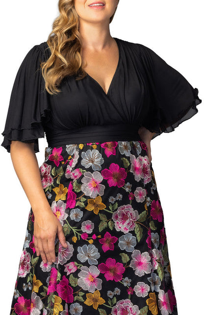 Lillian Embroidered Cocktail Dress - Plus