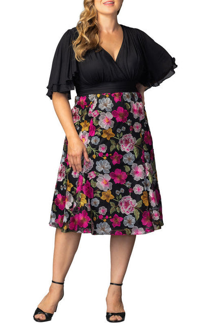 Lillian Embroidered Cocktail Dress - Plus