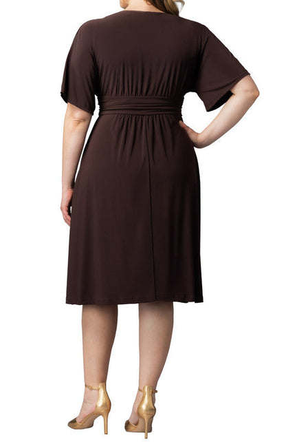 Gia Midi Dress - Chocolate - Plus