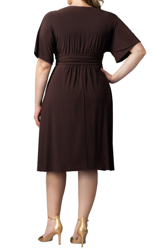Gia Midi Dress - Chocolate - Plus