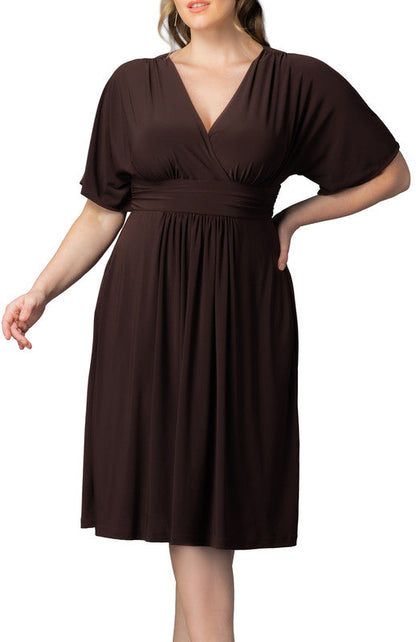 Gia Midi Dress - Chocolate - Plus