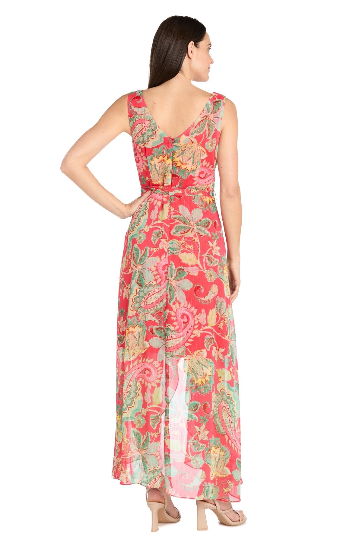 Printed Chiffon Surplice Maxi Dress