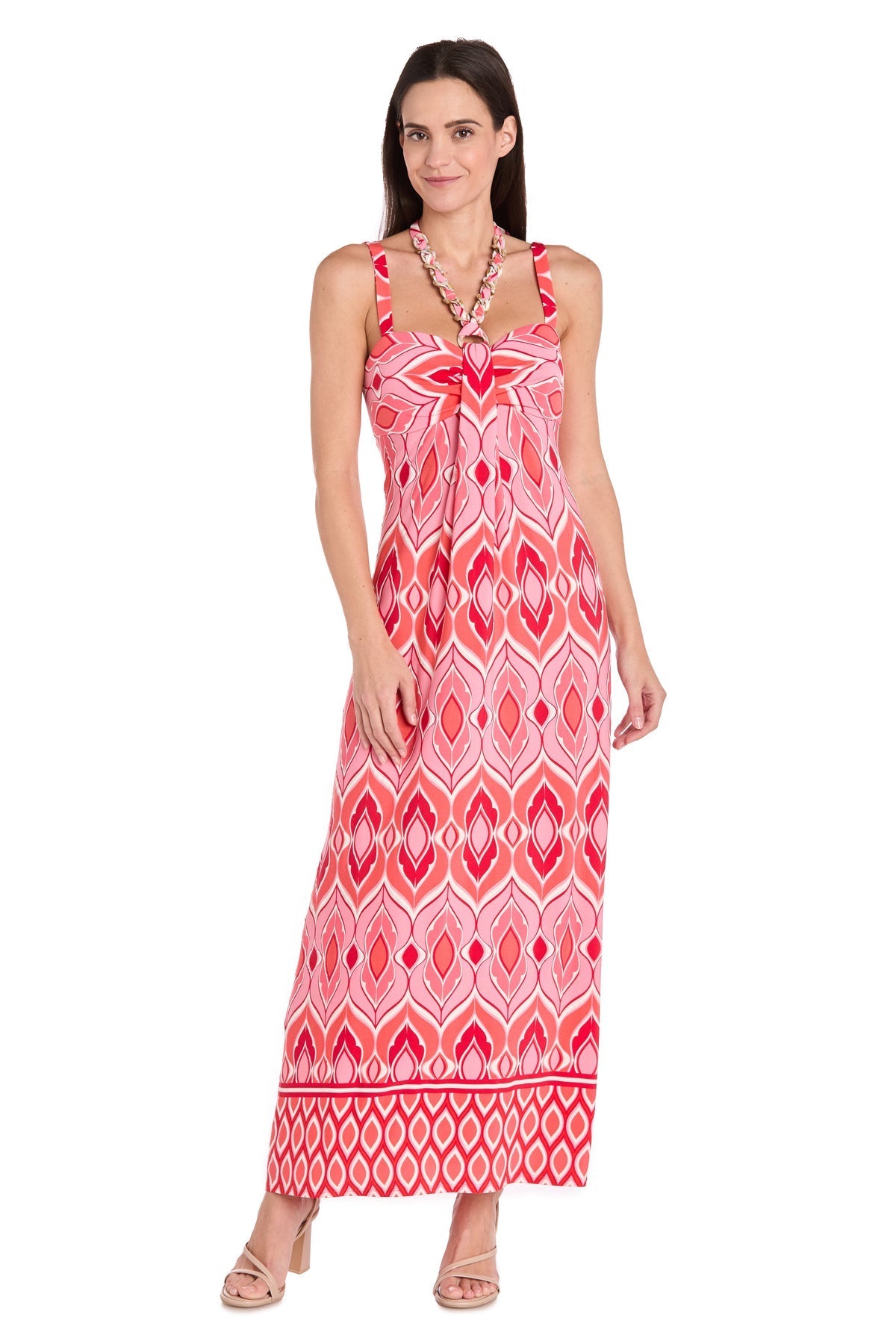 Printed Jersey Maxi Dress with Twist Halter