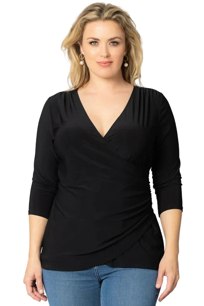 Femme Fatale Faux Wrap Top - Plus
