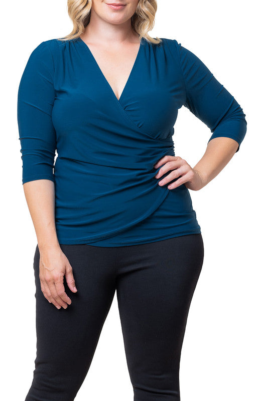 Femme Fatale Faux Wrap Top - Plus