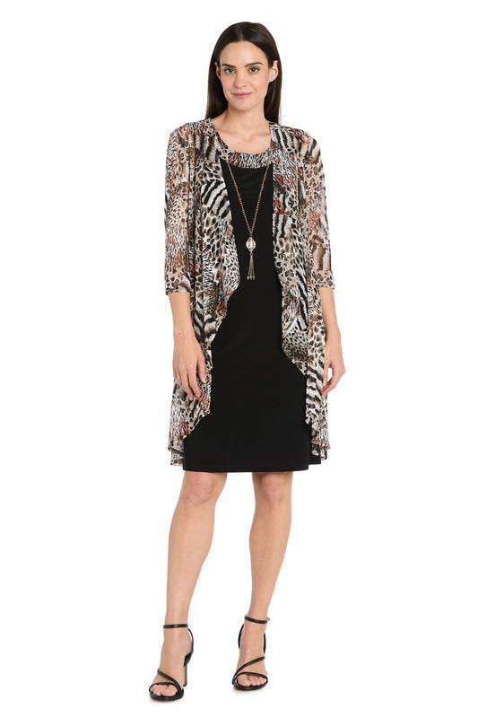 2-Piece Jacket Dress with Detachable Necklace