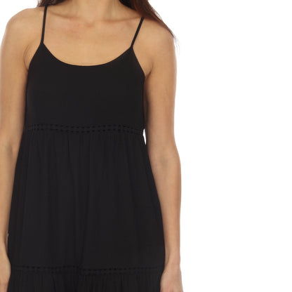 Women's Scoop Neck Tiered Maxi Dress - Plus