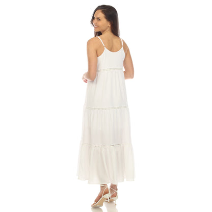 Women's Scoop Neck Tiered Maxi Dress - Plus