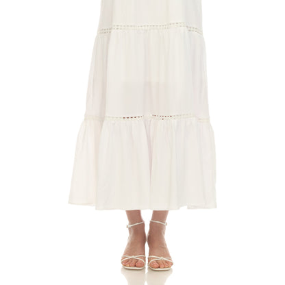 Women's Scoop Neck Tiered Maxi Dress - Plus