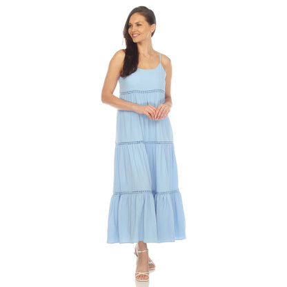 Women's Scoop Neck Tiered Maxi Dress - Plus