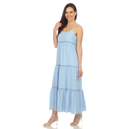 Women's Scoop Neck Tiered Maxi Dress - Plus