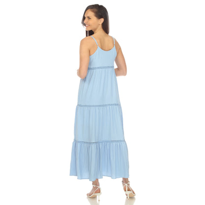 Women's Scoop Neck Tiered Maxi Dress - Plus