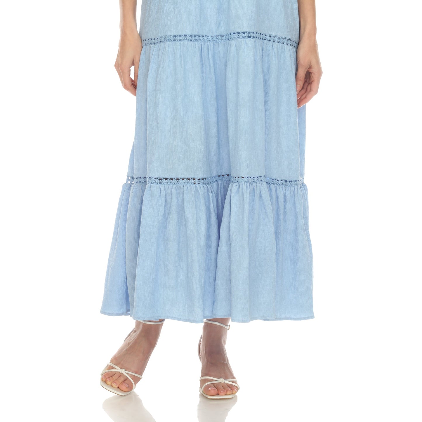 Women's Scoop Neck Tiered Maxi Dress - Plus