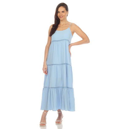 Women's Scoop Neck Tiered Maxi Dress - Plus