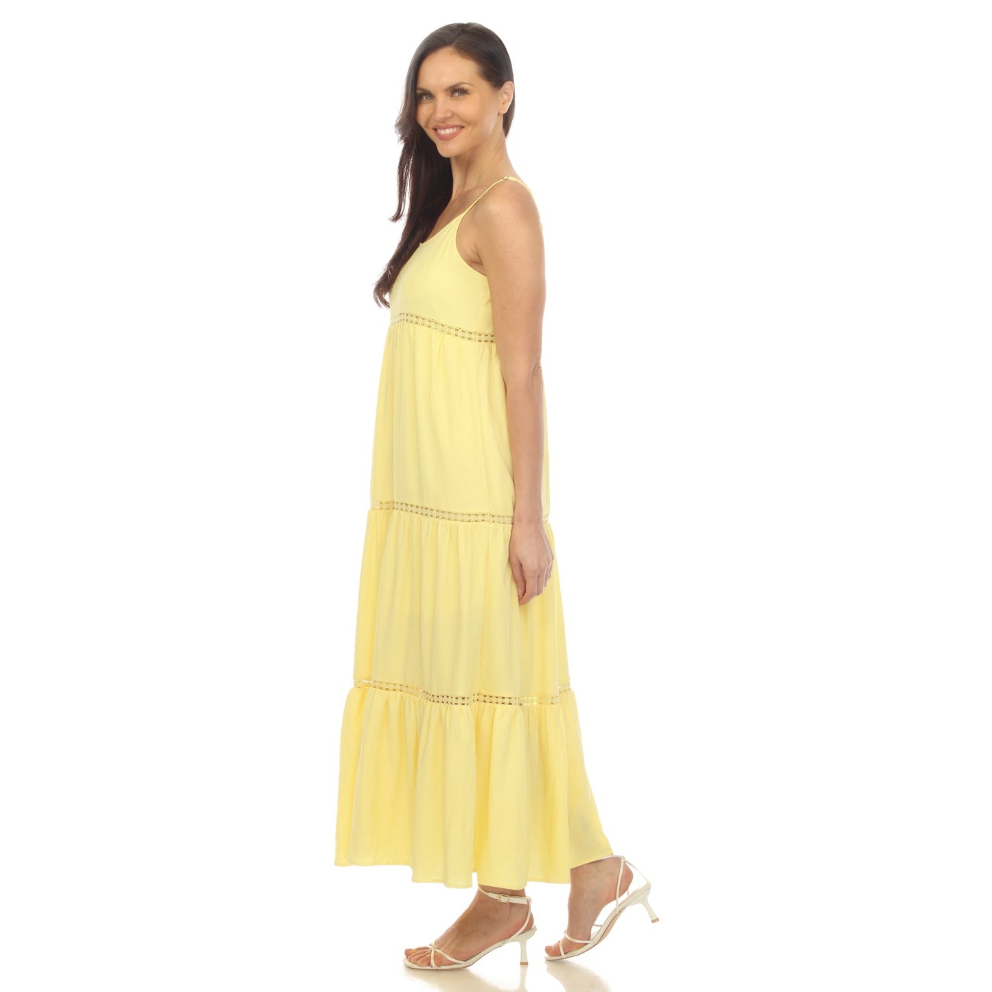 Women's Scoop Neck Tiered Maxi Dress - Plus