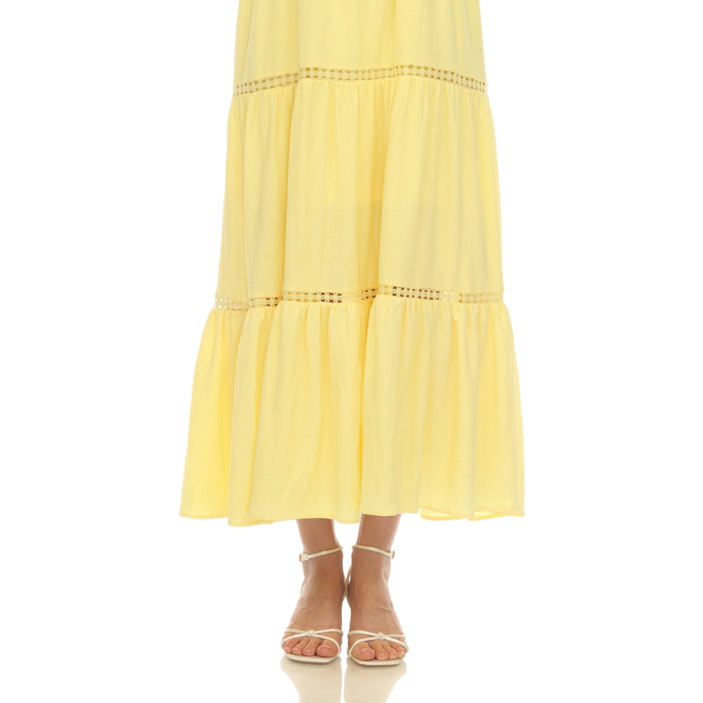Women's Scoop Neck Tiered Maxi Dress - Plus