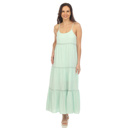 Women's Scoop Neck Tiered Maxi Dress - Plus