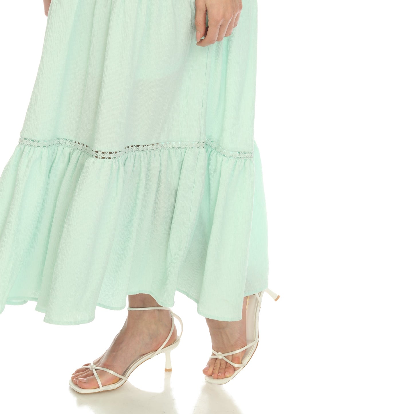 Women's Scoop Neck Tiered Maxi Dress - Plus