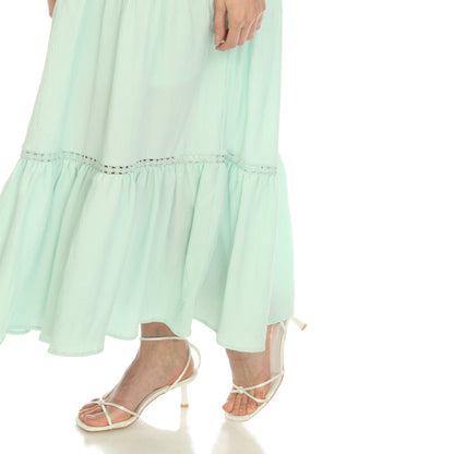 Women's Scoop Neck Tiered Maxi Dress - Plus