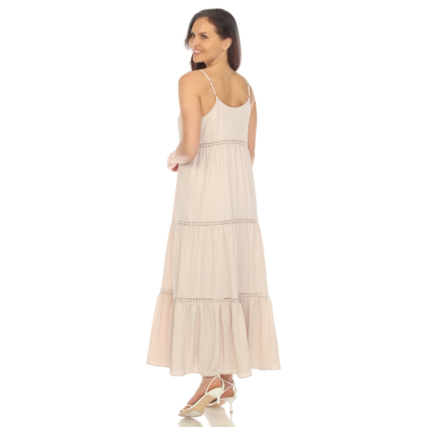 Women's Scoop Neck Tiered Maxi Dress - Plus
