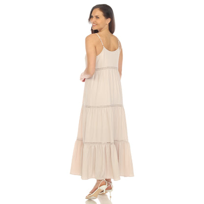 Women's Scoop Neck Tiered Maxi Dress - Plus
