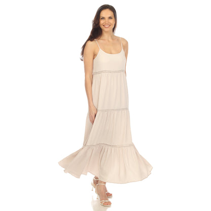 Women's Scoop Neck Tiered Maxi Dress - Plus