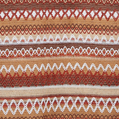 Alfred Dunner Textured Stripe Knit Top with Necklace - Tan