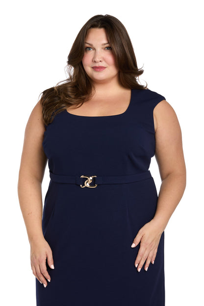 Belted Sheath Dress - Plus