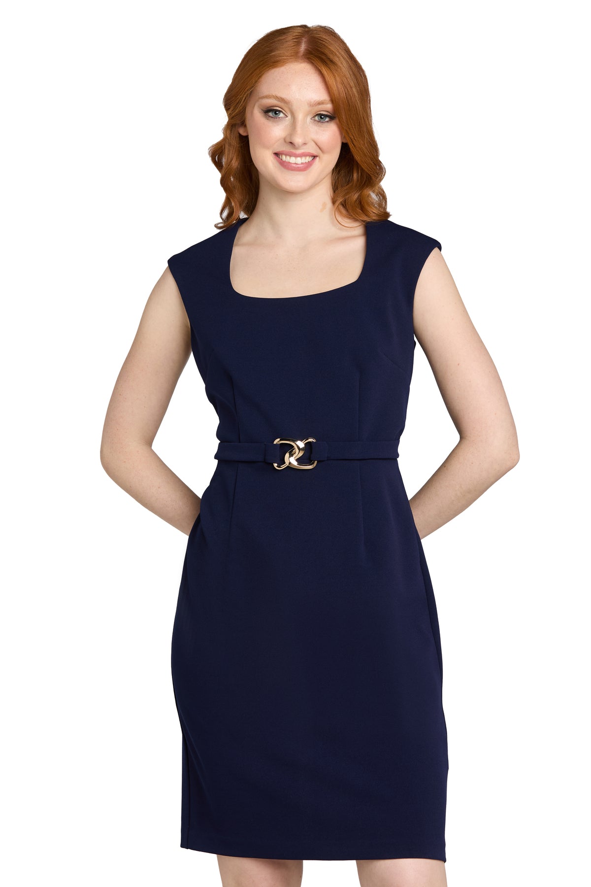 Belted Sheath Dress - Petite