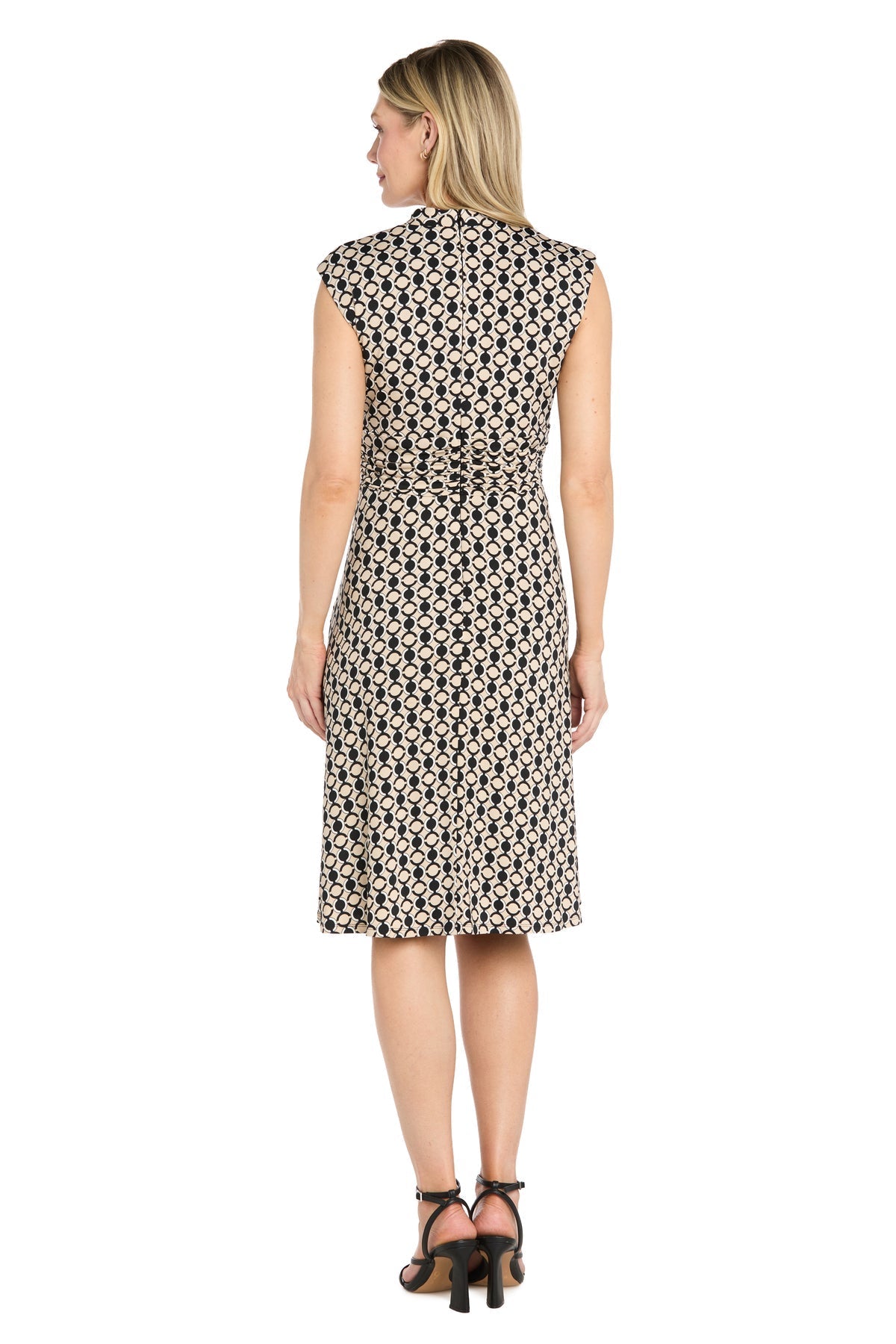 Printed V-Neck Jersey Dress with Hardware