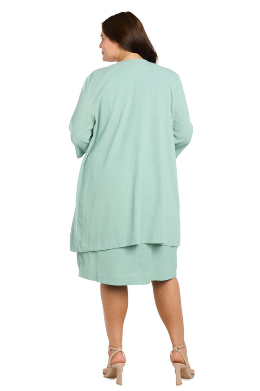 2Pc Jacket Dress with Necklace -Plus