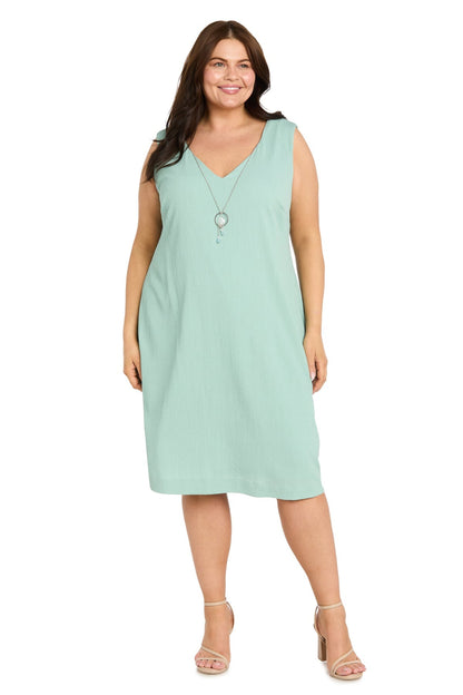 2Pc Jacket Dress with Necklace -Plus