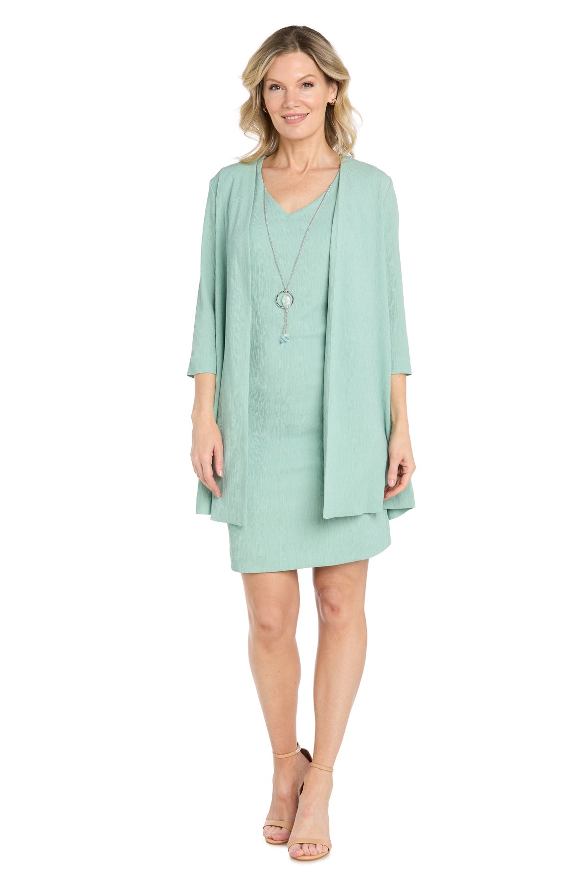 2Pc Jacket Dress with Necklace