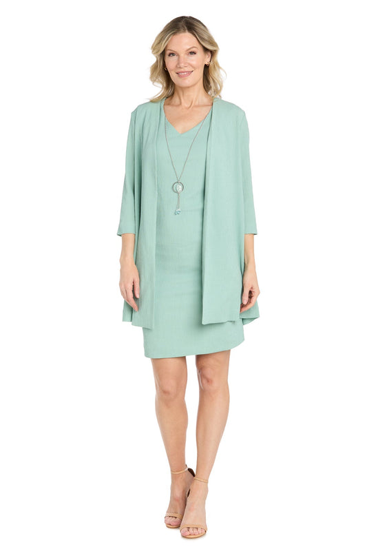 2Pc Jacket Dress with Necklace