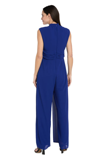 Funnel Neck Jumpsuit with Buckle - Royal
