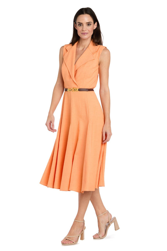 Fit and Flare Shirt Dress with Belt